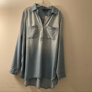 Ny &co  | light Blue v-neck lyocell top
